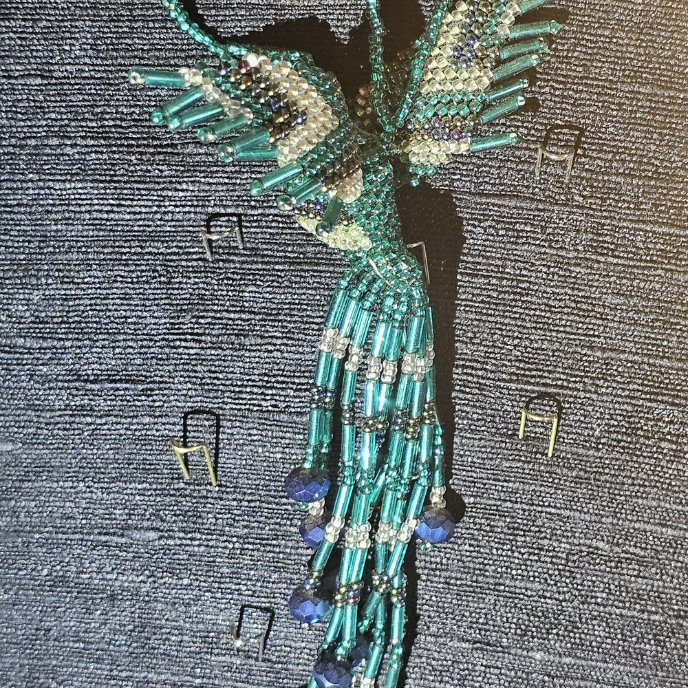Beaded Hummingbird Brooch - Picture 7 of 10